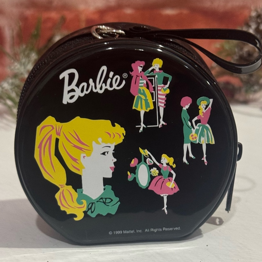 Hallmark Barbie Black Case with Yellow Pink and Green Accents